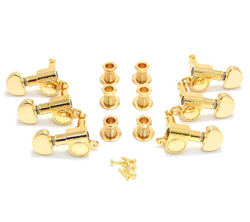 205G Grover Gold Guitar Rotor Mini Rotomatic 3 + 3 Tuners Machine Heads image 1