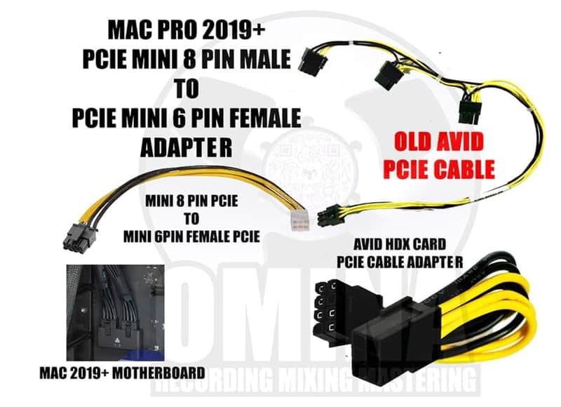 AVID MAC PRO 2019+ PCIE Power Cord Adapter Mini 8 PIN (M) to Mini 6 PIN (F) image 1