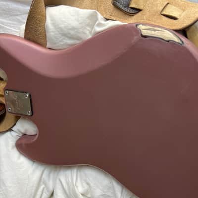 Squier Jazz Bass Loaded Body 2023 - Burgundy Mist Heavy Relic, Fender AV75 image 3