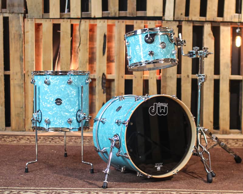 DW Performance Seafoam Marine Bop Drum Set - 14x18, 8x12, 14x14 image 1
