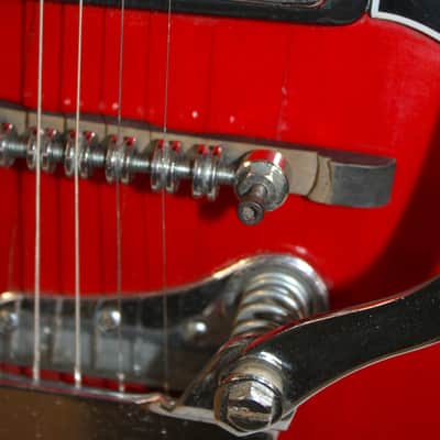 Vintage 1960's Sorrento Red Sunburst Hollow Body Electric Guitar With Gig Bag image 7