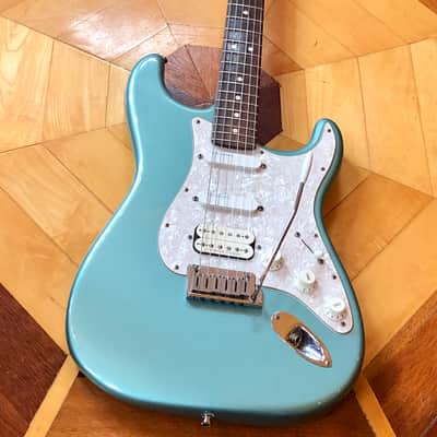 2001 Fender USA Lone Star American HSS Stratocaster Electric Guitar Teal Green Metallic Fender Padded case image 9