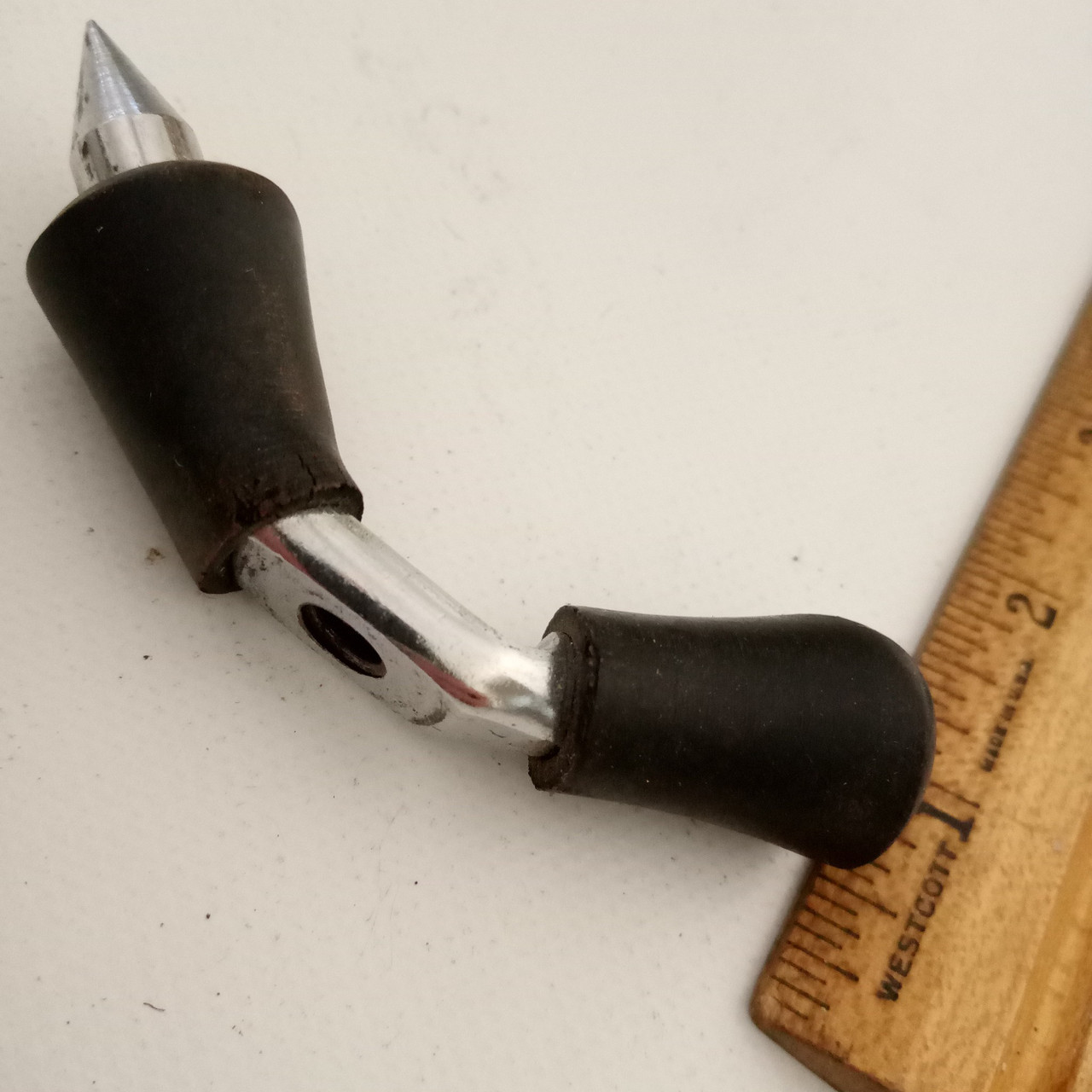 Gretsch G4966 Bass Drum Spur Double-Spike Tip Threaded Leg Vintage Chrome Part* — main photograph