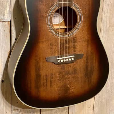 Luna Art Vintage Dreadnought - Distressed Vintage Brownburst, Help Support The People Who Make Music image 3