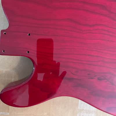 Warmoth Thinline Tele Body - Beautiful Transparent Red w/Pickguard and Bridge image 8