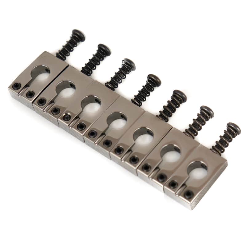 MannMade USA Bridge Saddles - PRS - Polished - Black Nickel - 7 string image 1