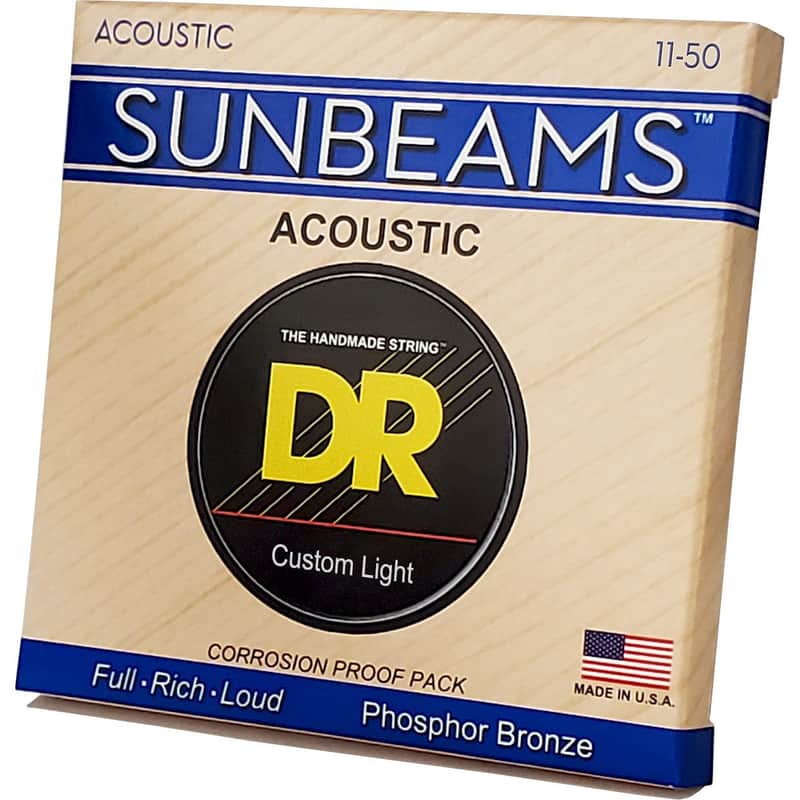 DR Strings RCA-11 Sunbeam Phosphor Bronze Custom Light Acoustic Guitar Strings 11-50 image 1