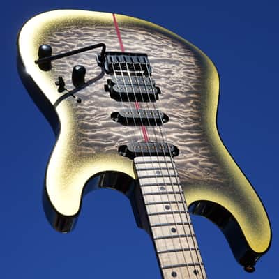 Schecter USA CUSTOM SHOP CET 50th Anniversary PROTOTYPE Metallic Gold w/Black Burst 6-String Electric Guitar w/ Black Tweed Case image 4