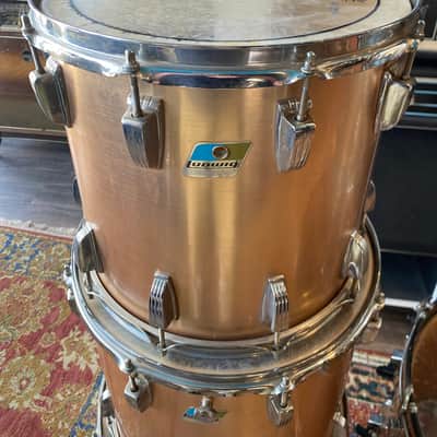 Ludwig 7pc Drum Kit - 8”, 10”, 12”, 13”, 16”, 18” and 24” Early-80’s - Brushed Gold image 2