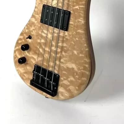 Custom Made Lefty Electric Bass Guitar Curly Maple Top Excellent Condition! image 5