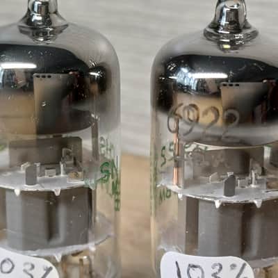 Nice NOS  perfectly matched pair of USN CHS SYLVANIA 6922 USA made e88cc ecc88  6DJ8 like PHILIPS ECG JANSAME CODE fully tested Double stage getter. image 8