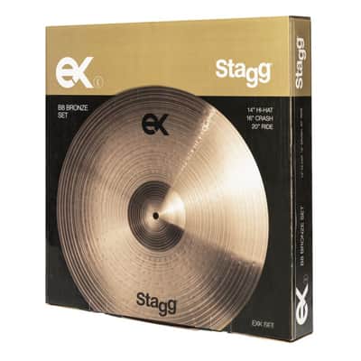 Stagg EXK SET B8 Cymbal Set (16" Crash Cymbal, 20" Ride Cymbal, 14" Hi-Hat w/Gig Bag image 7