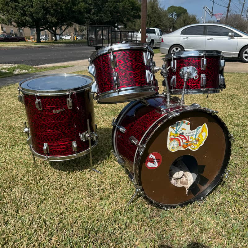 1960s Rogers Holiday Cleveland 12-12-16-20 Red Onyx Drum Set image 1