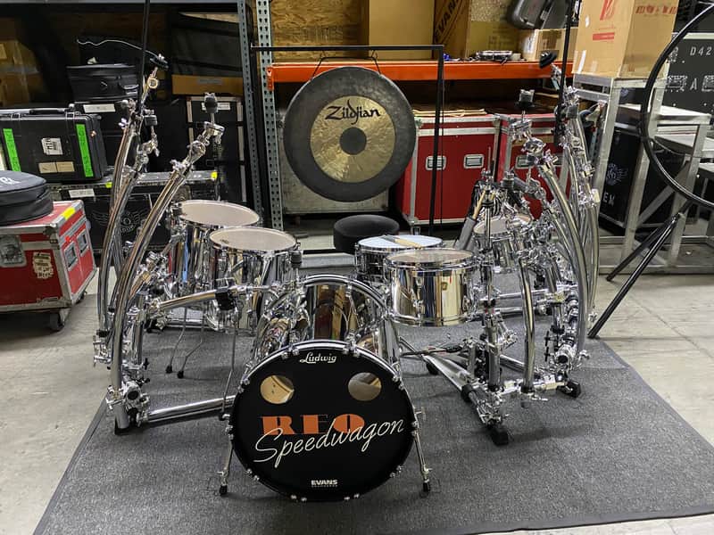 REO Speedwagon, Bryan Hitt’s 2016 Ludwig -Gibraltar Complete Drum Set. Band Signed! Extras! image 1