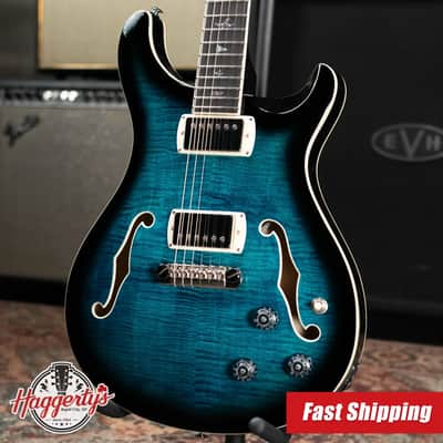 PRS SE Hollowbody II Piezo Electric Guitar - Peacock Blue Smokeburst with Gig Bag image 1