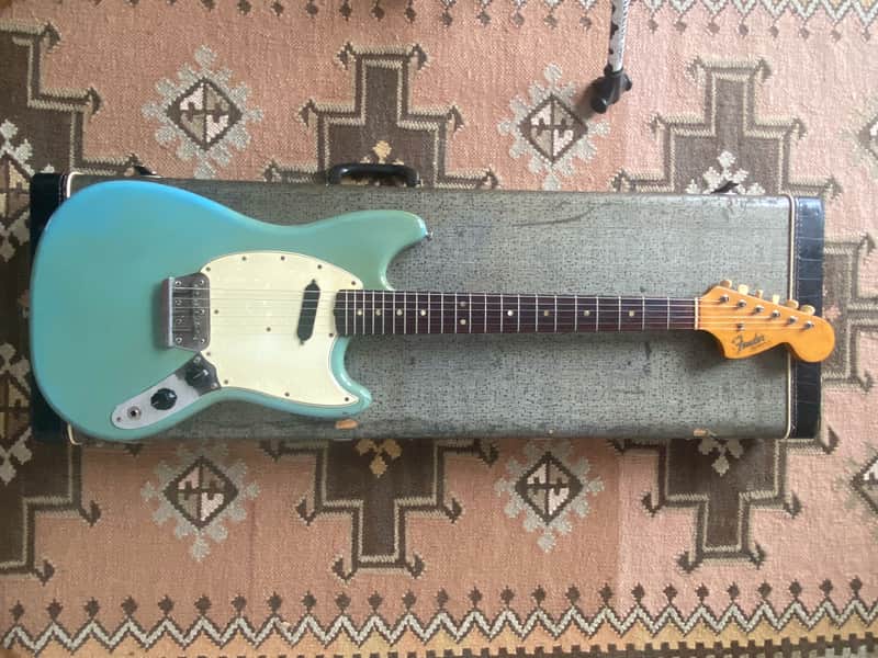 One Owner, 100% Original 1966 Musicmaster II Daphne Blue Fender Transition Logo