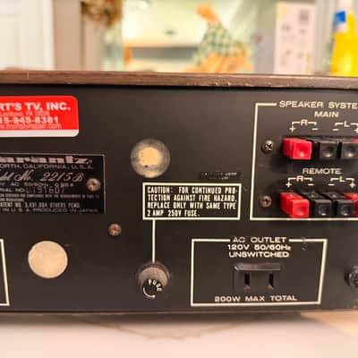 Marantz Model 2215B 15-Watt Stereo Solid-State Receiver 1973 - 1977 - Silver with Wood Case image 5