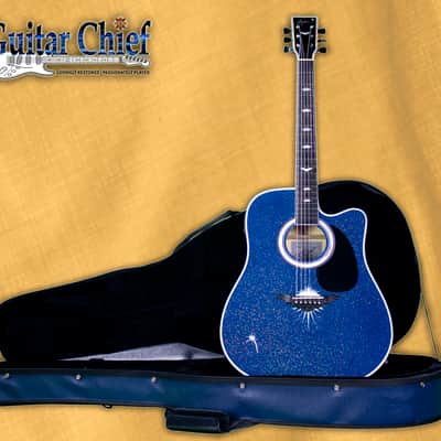 Esteban American Legacy Starlight Limited Edition Acoustic Electric Guitar Blue Sparkle image 2