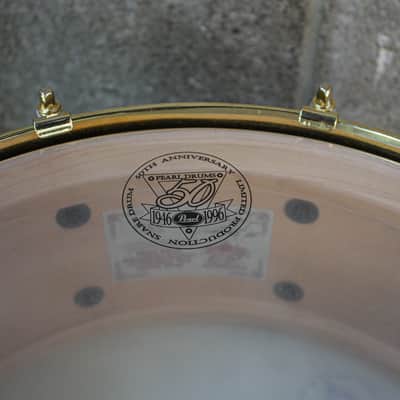 Pearl 5.5" x 14" 50th Anniversary Solid Maple 24K Gold Plated Snare Drum image 17