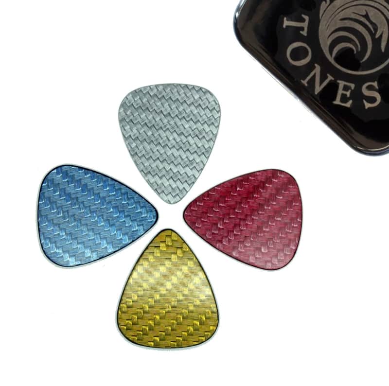 2024 Timber Tones Jazz III Carbon Fibre Picks - 4 Assorted Thi...