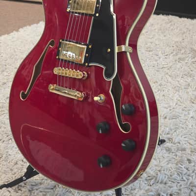 D'Angelico Excel DC Semi-Hollow with Stop-Bar Tailpiece Cherry image 4