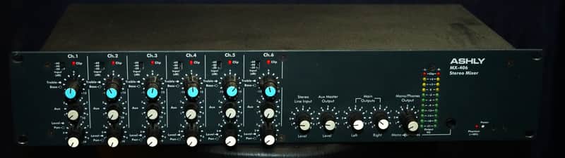 Ashly MX-406 Six Channel Stereo Mic Line Mixer Rack Mount MX406 image 1
