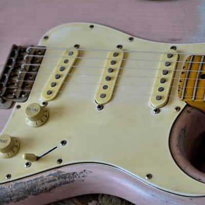 Fender American Stratocaster Heavy Relic Shell Pink Eric Johnson Pups Maple Neck image 1
