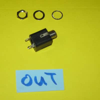 TWO lightly used genuine BOSS OUTPUT jacks (for compact sized pedals) + nuts & washers - ONE jack has two wires (blue & yellow) attached to it - they work fine (specifically from 2010 (but can be used on other year BOSS pedals) NO pedal / NO other parts image 3