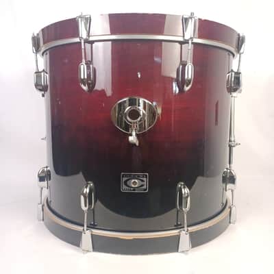 Premier Cabria 18x22" Red Cherry/Black Fade Bass Drum 2000s Kick 8Lug Wood Hoops image 1