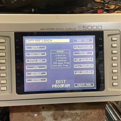 Akai S5000 Sampler with USB card, discs, manual, CD drive,  late 1990s
