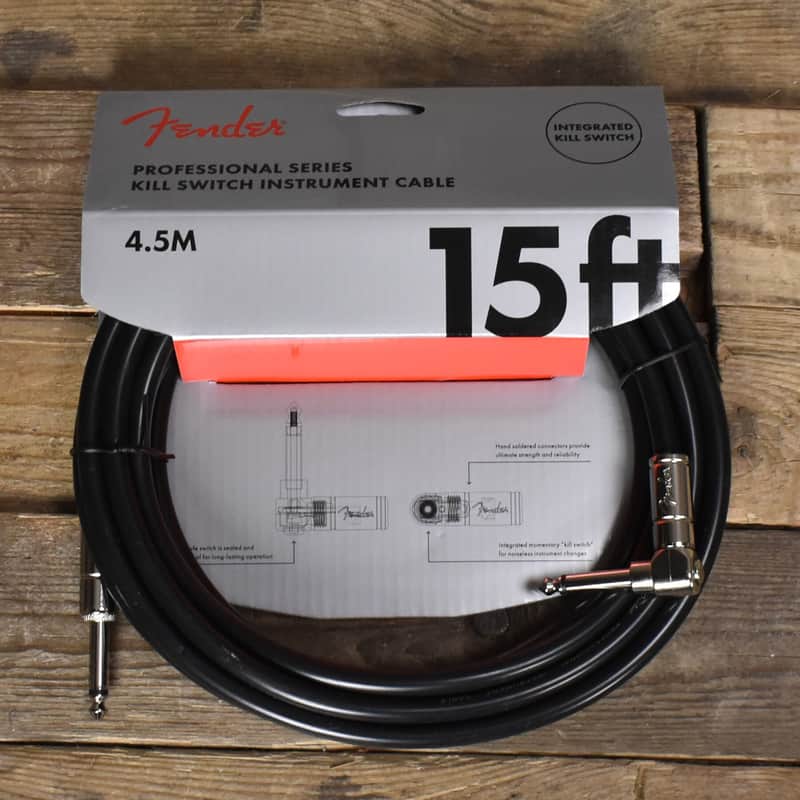 Fender 15' Professional Series Kill Switch Cable Straight/Right Angle image 1