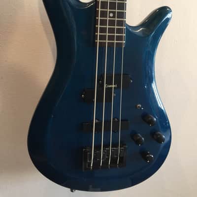 Spector NS-2B 4 string bass Neck Thru design 1980's Trans Blue image 1