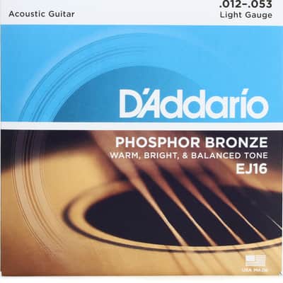 D'Addario 12-53 Light, Phosphor Bronze Acoustic Guitar Strings image 1