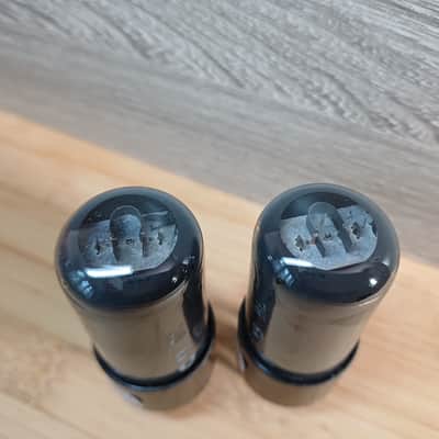 50's RCA 6V6GT 6V6 GT matched pair BLACK PLATE grey shield Fender Princeton Deluxe holy grail ! image 4