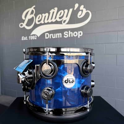 DW Collector's Series Maple/Mahogany 8x10 Rack Tom in Blue Moonstone FinishPly w/ Black Nickel Hardware image 1