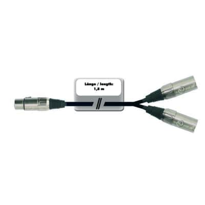 MUSIC STORE 1.5m 2-Way XLR Splitter Cable  2x Male XLR To 1x Female XLR - Insert Cable image 2