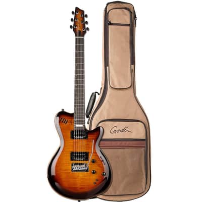 Godin (024124) LGXT Cognac Burst Flame Electric Guitar with Gig Bag (Open Box) image 1