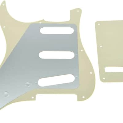 11 Hole ST/Strat Style Pickguard SSS Pick Guard with ST Back Plate Tremolo Trem Cover for Stratocaster/Strat Made in USA/Mexico Aged White 3 Ply image 2