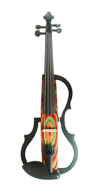 4/4 Electric Violin Outfit – Active Pickup, 3-Band EQ, Volume & Tone – Red & Green image 1