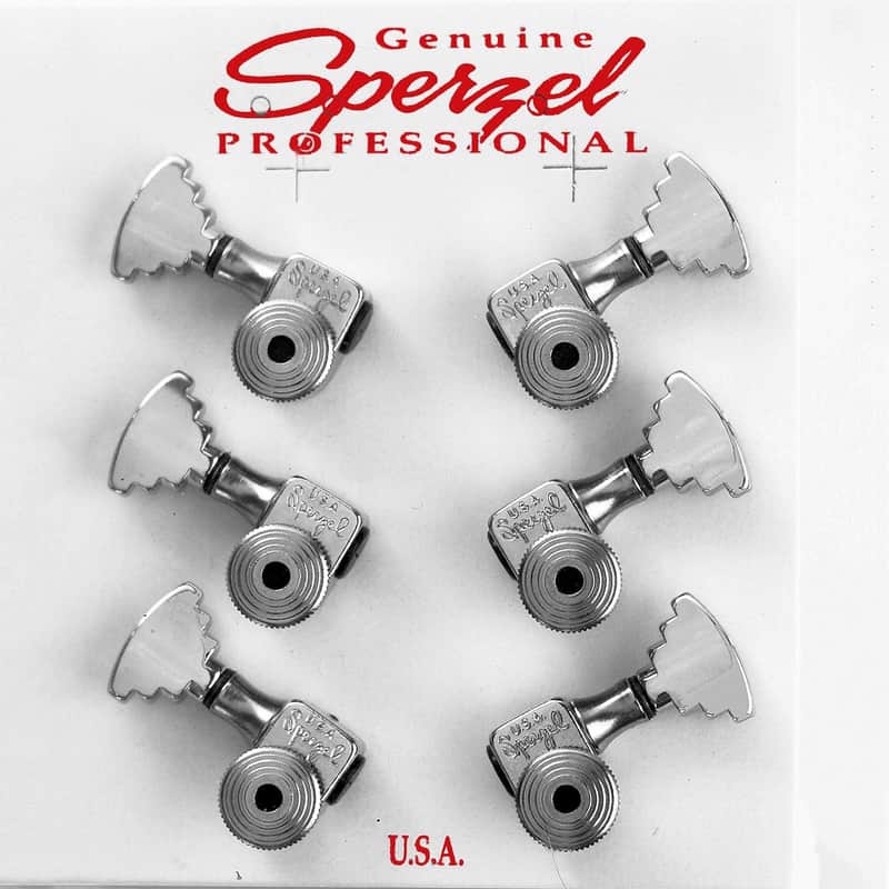 USA Sperzel LOCKING TUNERS Trim-Lock PIN w/ STEP Buttons SET 3x3 - CHROME PLATED image 1