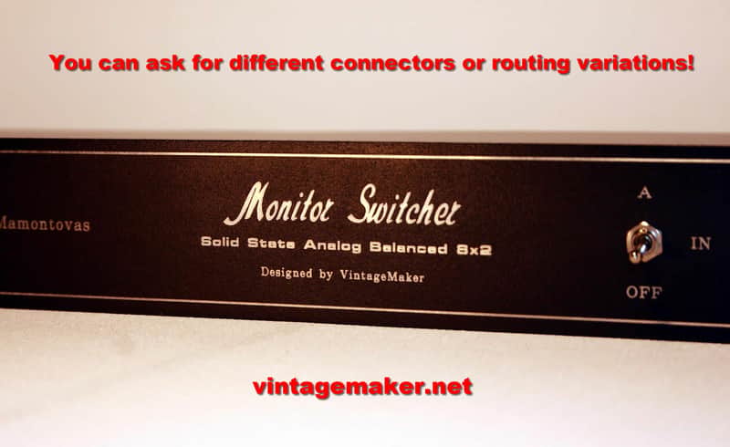 Rackmount 4x1 (8x2) Balanced Monitor Instrument switching device Passive Signal Line Switcher image 1