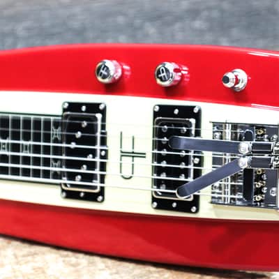 Duesenberg Alliance Series Paul Franklin Red & Vintage White Lapsteel w/Case image 7
