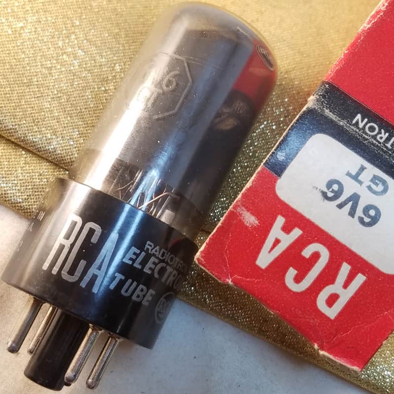 RCA Perfect 0% Tight Matched Pair (2) 6V6GT tNOS AT1000 TESTED Vacuum Tubes greyglass black plate Beam Power 6V6 1945-1958 image 1
