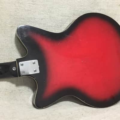 Teisco Kingston Kawai Rare Offset Hollowbody Electric Guitar 1960's Japan Redburst image 13