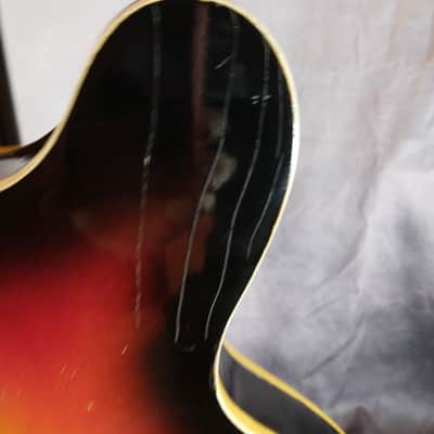 Kawai Vintage Made in Japan Semi Hollow Body Archtop Electric Guitar 1960s Sun Burst image 9
