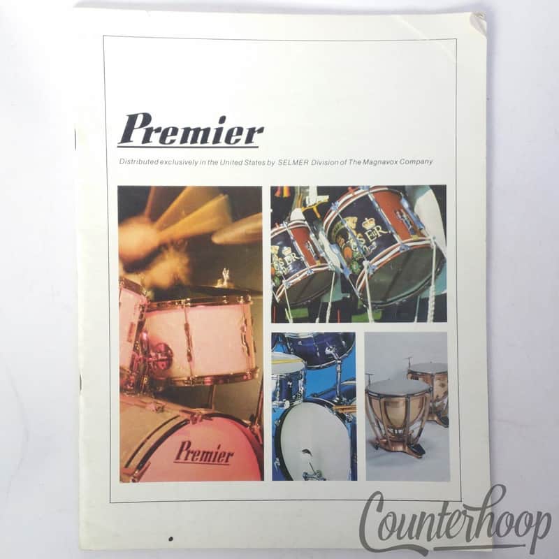 Premier/Selmer 72 Drum Catalog 2000 Snare PD505 Set Zyn Zildjian Cymbals Vintage image 1