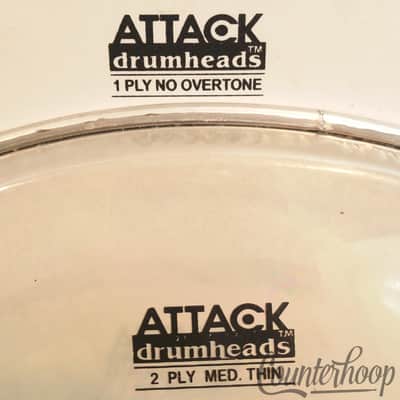 *Attack Drumheads 14" Snare/Tom Drum Heads 1Ply No Overtone+2Ply Med.Thin USA* image 2