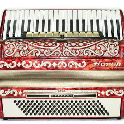 Full Size Horch DeLuxe Accordion 120 Bass, Original Concert Piano Accordion, made in Germany, New Straps and Soft Bag for Gift, 2719 image 3