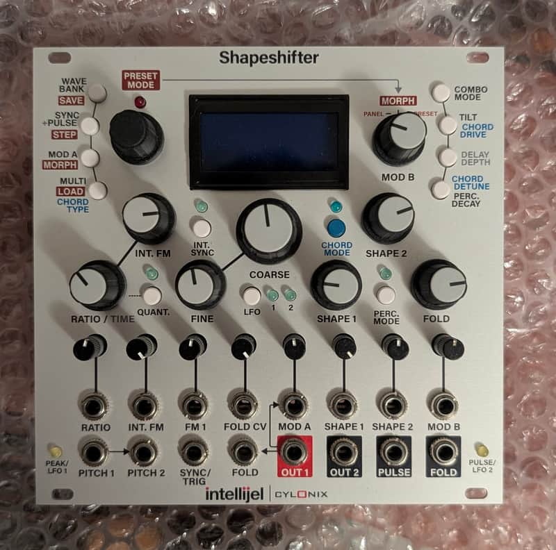 Intellijel Cylonix Shapeshifter Dual Wavetable VCO Eurorack Synth Module 2015 - Present - Silver image 1