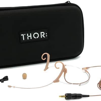 Thor AV SH20-T-3.5 Dual Ear Omnidirectional Headworn Microphone with 3.5mm Cable, Tan image 2